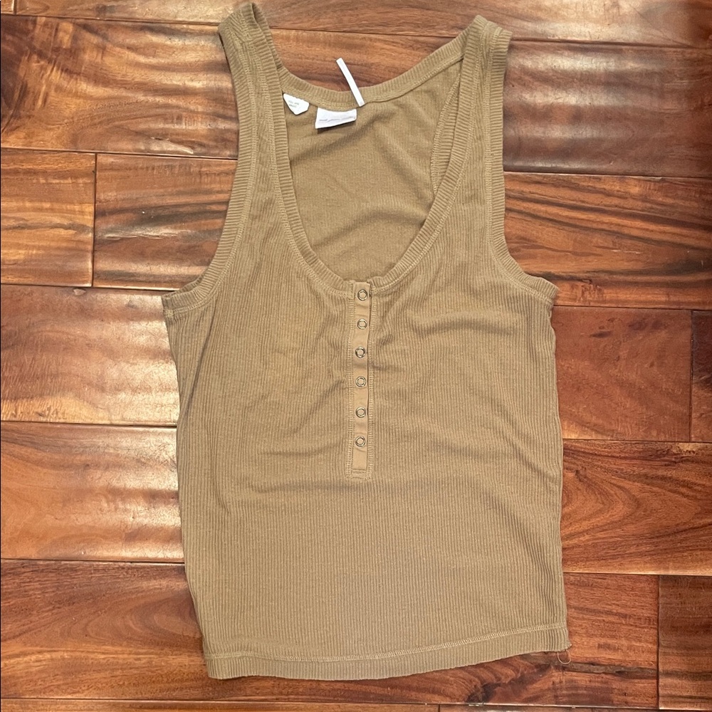 Urban Outfitters Beige Buttoned Tank Top